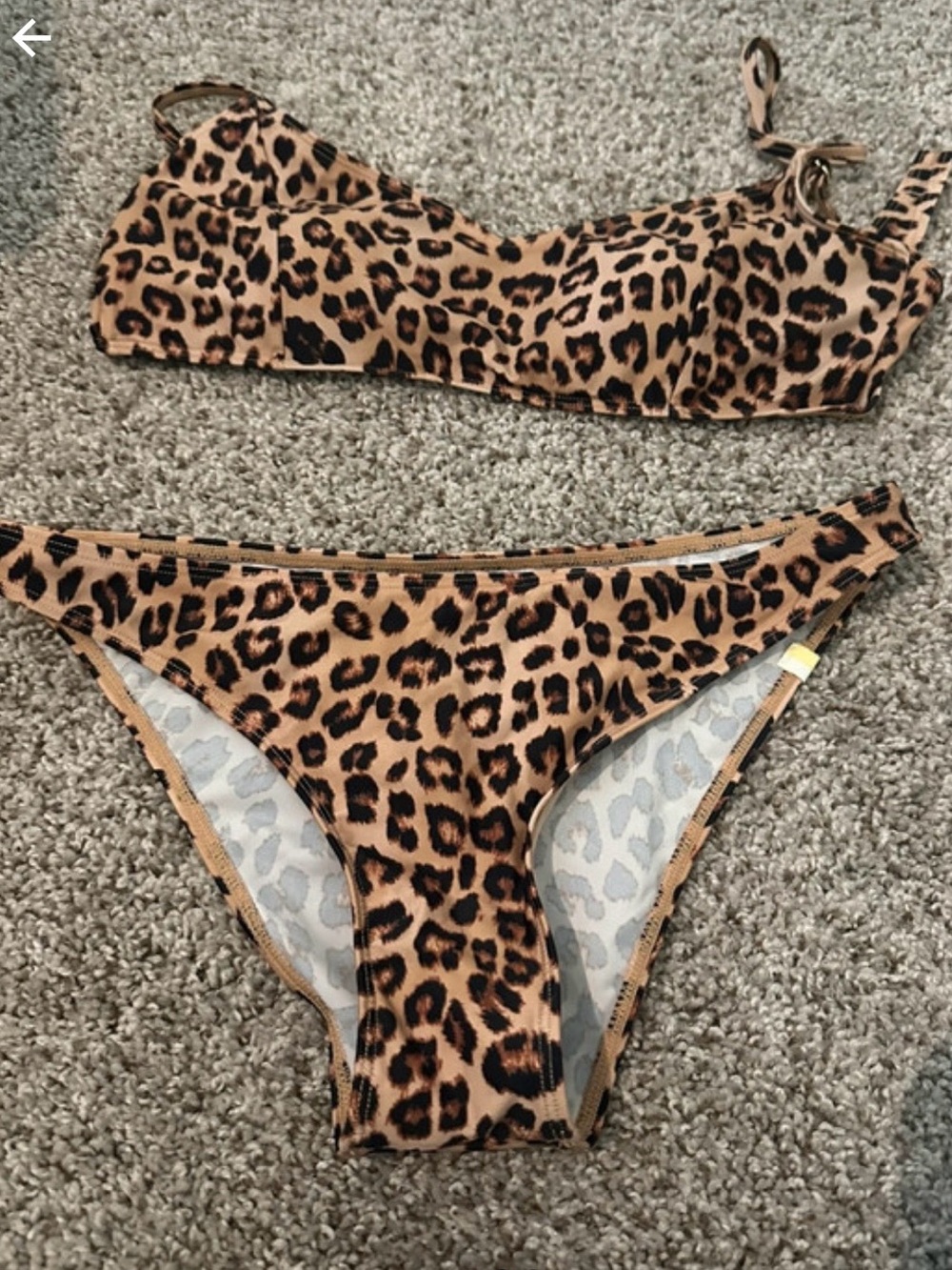 summersalt Leopard-Print Bikini Set in Black and Brown
